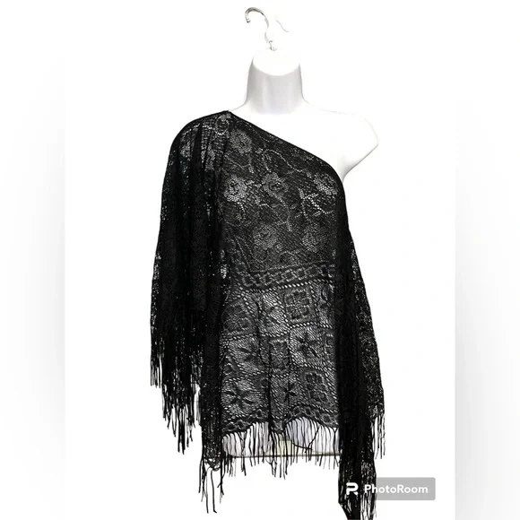 Portocruz black poncho/cover up - Picture 4 of 4